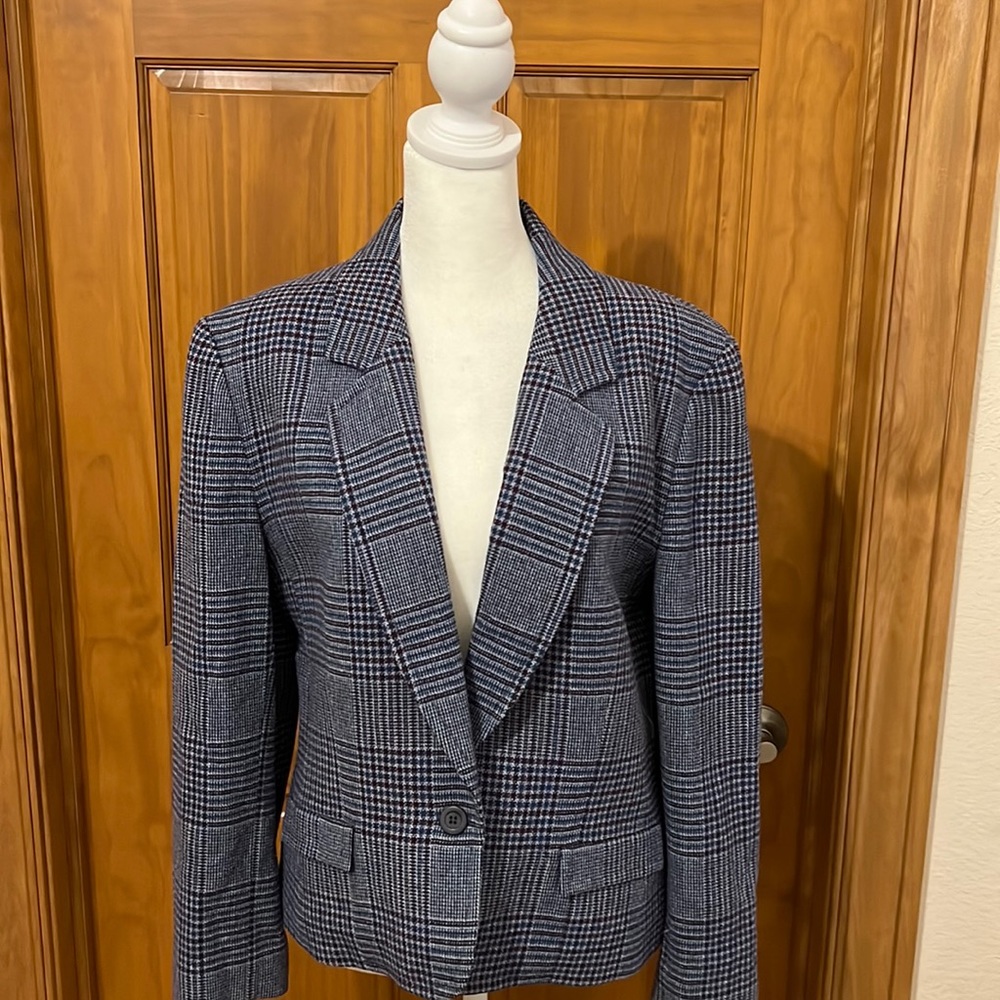 Pendleton Blue and Black Plaid Blazer